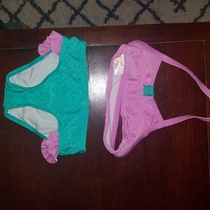 Cat & Jack 4T mermaid bikini with mermaid skirt